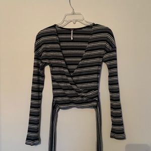 FREE PEOPLE fitted wrap shirt